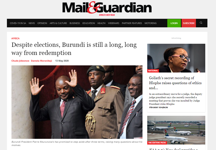 Burundi Election Piece On MG