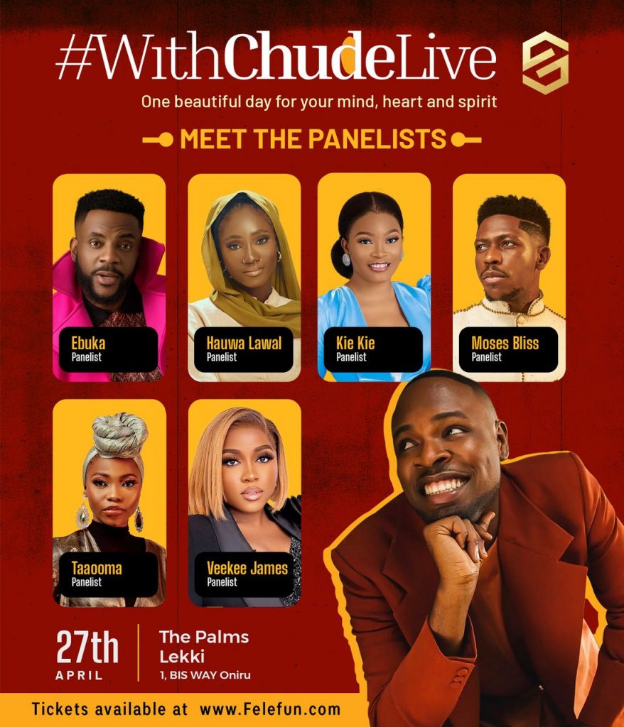 Ebuka Obi Uchendu Moses Bliss Veekee James And Other Creatives Join Chude Jideonwo For WithChudeLive Panel On Life Changing Conversations 878x1024