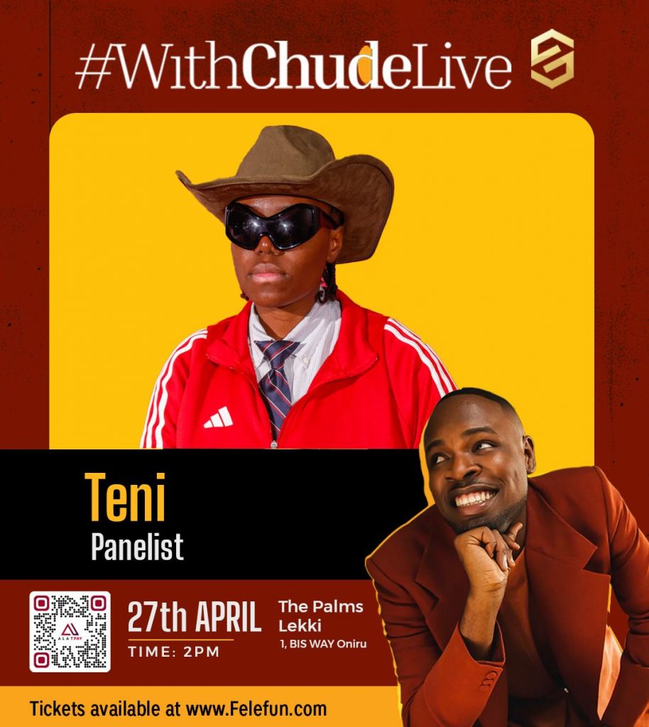 Teni joins Veekee James, Moses Bliss, Kiekie, Taaooma and others for #WithChude Live!—Africa’s First-Ever Talk Concert Teni On Withchude Live 914x1024