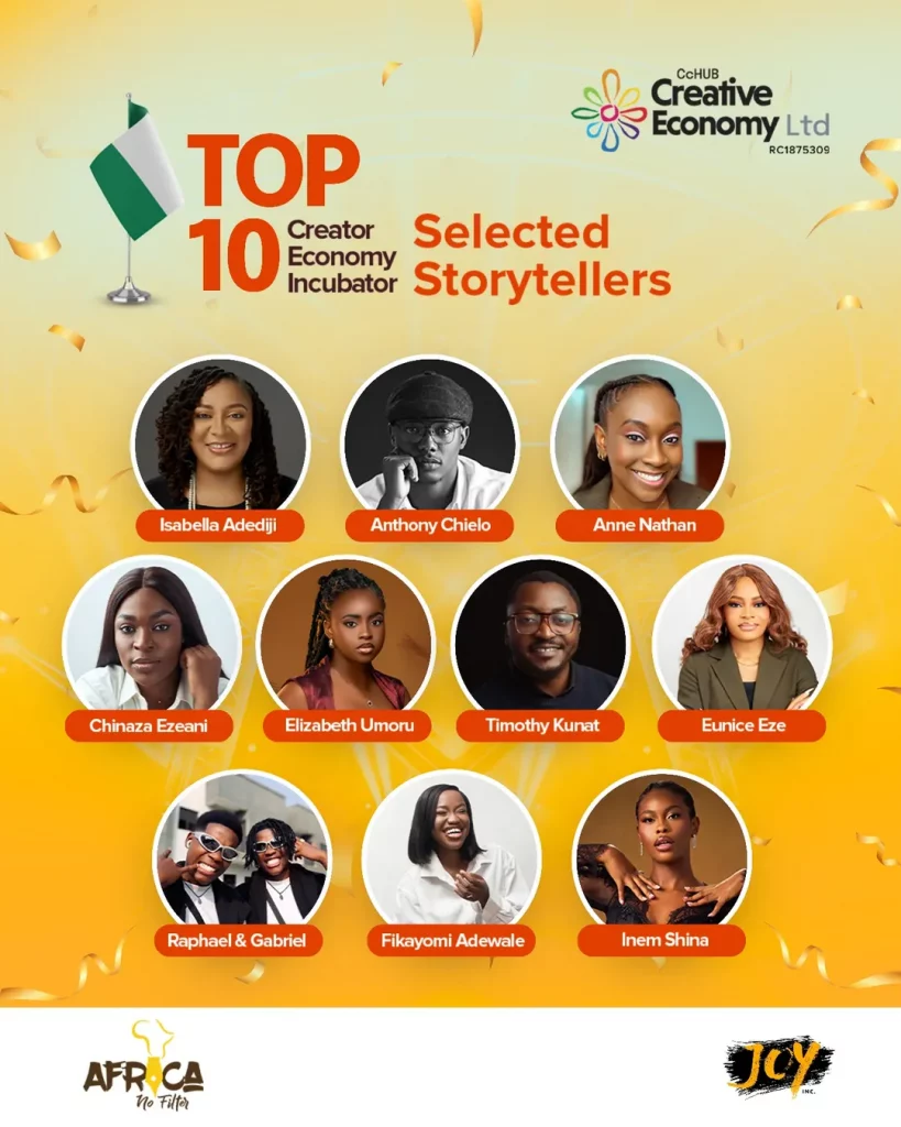 Congratulations To The Top 10 Of The Creator Economy Incubator 2 – NigeriaIn July We Launched 819x1024