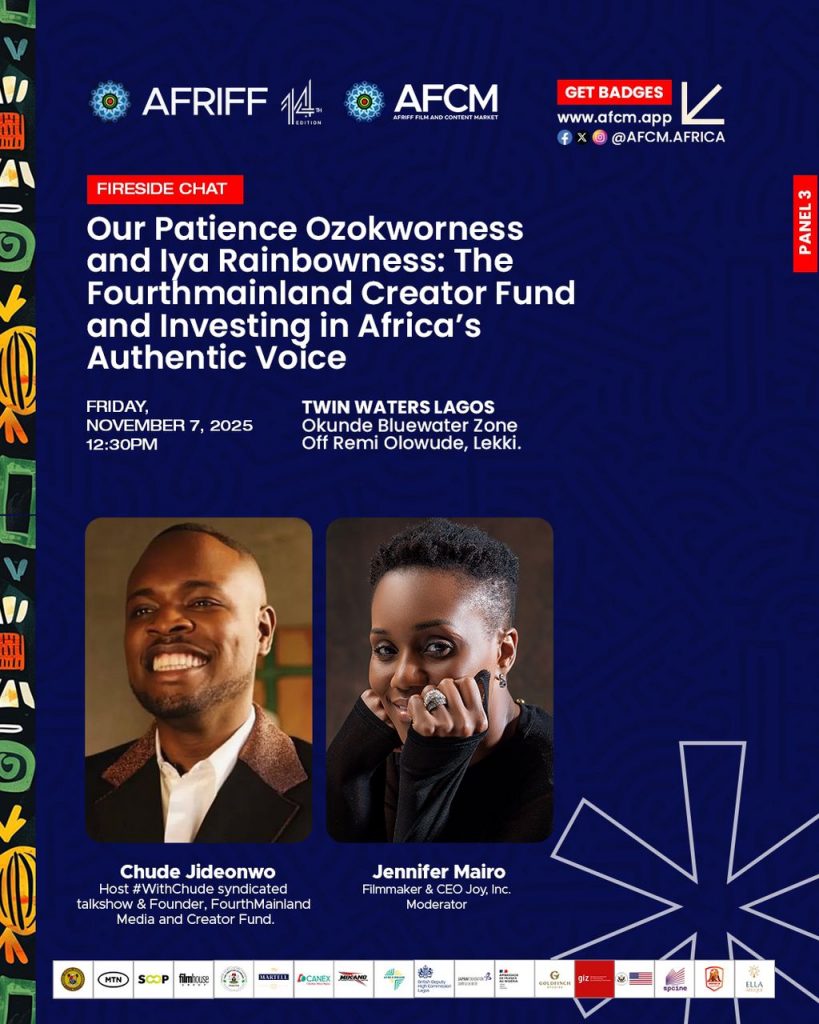 Chude Jideonwo and Jennifer Mairo at AFRIFF 14 Fireside Chat Discussing on Investing in Africa’s Authentic Voice WhatsApp Image 2025 11 07 At 07.21.20 Bf22e854 Fireside 819x1024